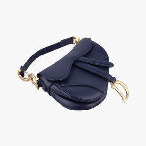 Vintage Christian Dior Saddle Bag Navy Leather shoulderbag | stylenewstar