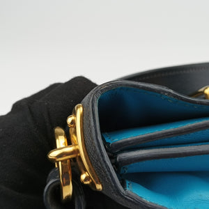 Vintage Prada Cahier Blue×black Leather 1BD045 shoulderbag | stylenewstar