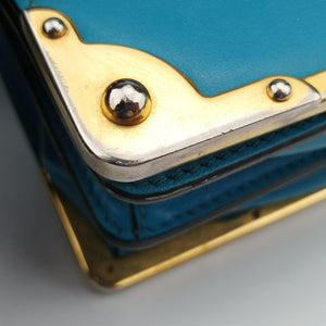 Vintage Prada Cahier Blue×black Leather 1BD045 shoulderbag | stylenewstar