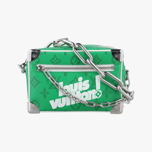 Secondhand Louis Vuitton Mini Soft Trunk Green×White Monogram canvas M80816 shoulderbag | stylenewstar