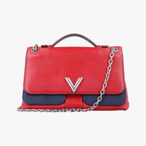 Pre-owned Louis Vuitton Very Chain ruby×blue Leather M44285 shoulderbag | stylenewstar