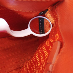 Pre-owned Prada Promenade Orange SAFFIANO Leather BN2567 shoulderbag | stylenewstar