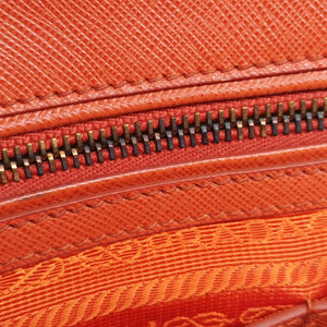 Pre-owned Prada Promenade Orange SAFFIANO Leather BN2567 shoulderbag | stylenewstar