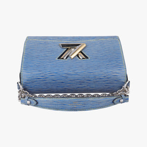 Pre-owned Louis Vuitton Portefeuille Twist Denim blue Epi M61036 shoulderbag | stylenewstar