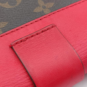 Pre-owned Louis Vuitton Rocky BB Monogram/Brown x Red Monogram canvas x calf leather M44322 shoulderbag | stylenewstar