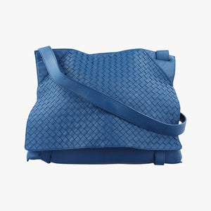 Pre-owned Bottega Veneta Intrecciato Blue lambskin shoulderbag | stylenewstar
