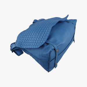 Pre-owned Bottega Veneta Intrecciato Blue lambskin shoulderbag | stylenewstar