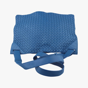 Pre-owned Bottega Veneta Intrecciato Blue lambskin shoulderbag | stylenewstar