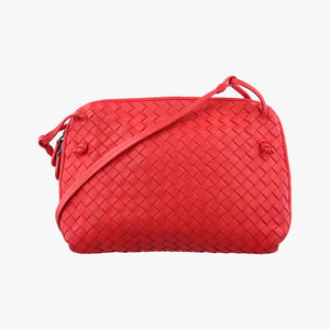 Pre-owned Bottega Veneta NODINI Intrecciato Red lambskin shoulderbag | stylenewstar