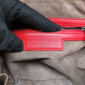 Pre-owned Bottega Veneta NODINI Intrecciato Red lambskin shoulderbag | stylenewstar