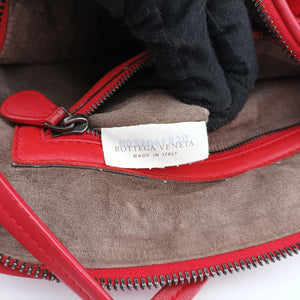 Pre-owned Bottega Veneta NODINI Intrecciato Red lambskin shoulderbag | stylenewstar
