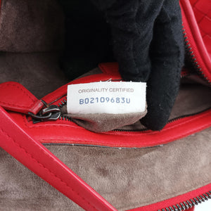 Pre-owned Bottega Veneta NODINI Intrecciato Red lambskin shoulderbag | stylenewstar