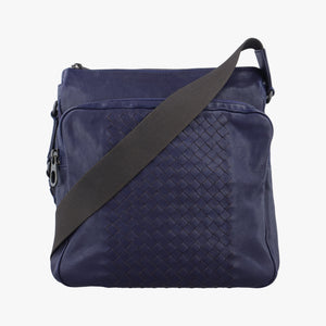 Pre-owned Bottega Veneta Intrecciato Blue lambskin shoulderbag | stylenewstar