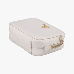 Pre-owned Prada VITELLO PHENIX camera bag White SAFFIANO Leather 1N1674 shoulderbag | stylenewstar