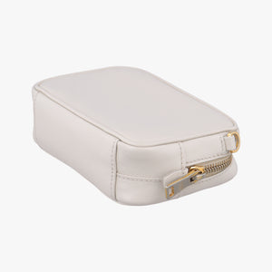 Pre-owned Prada VITELLO PHENIX camera bag White SAFFIANO Leather 1N1674 shoulderbag | stylenewstar