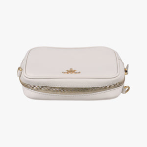 Pre-owned Prada VITELLO PHENIX camera bag White SAFFIANO Leather 1N1674 shoulderbag | stylenewstar