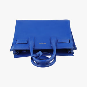 Pre-owned Yves Saint Laurent SAC DE JOUR Blue Leather 340778 shoulderbag | stylenewstar