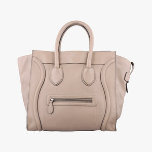 Secondhand Celine luggage mini shopper Beige leather handbag | stylenewstar