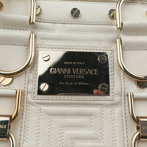 Secondhand VERSACE Couture Snap White leather handbag | stylenewstar