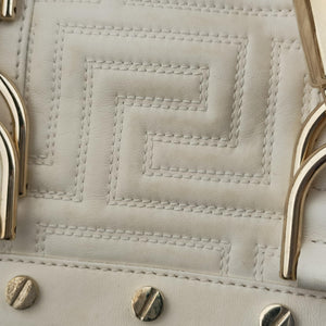 Secondhand VERSACE Couture Snap White leather handbag | stylenewstar