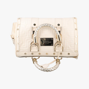 Secondhand VERSACE Couture Snap White leather handbag | stylenewstar