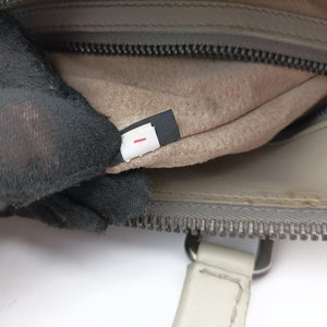 Pre-owned Prada 三角ロゴ Grey Nappa Leather shoulderbag | stylenewstar