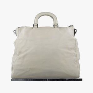 Pre-owned Prada 三角ロゴ Grey Nappa Leather shoulderbag | stylenewstar
