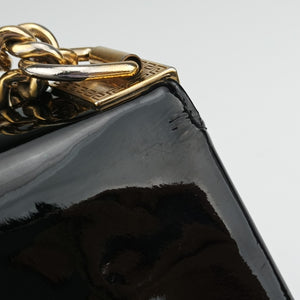Pre-owned VERSACE La Medusa Black Patent×leather shoulderbag | stylenewstar