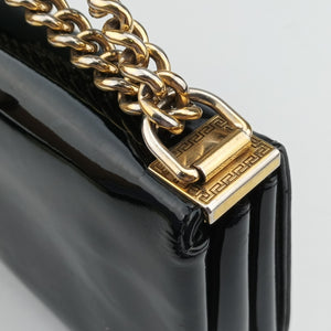 Pre-owned VERSACE La Medusa Black Patent×leather shoulderbag | stylenewstar