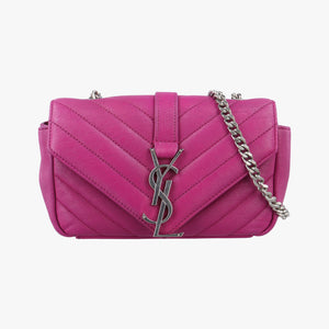 Pre-owned Yves Saint Laurent Baby Chai Rose Leather 399289 shoulderbag | stylenewstar