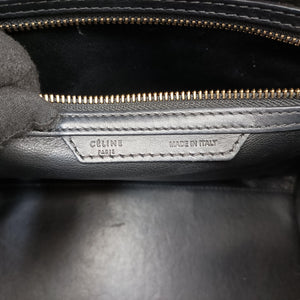 Pre-owned Celine Luggage Mini Shopper Black × White × Yellow Leather handbag | stylenewstar