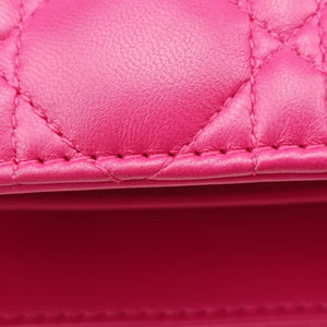 Pre-owned Christian Dior Lady Dior Rose lambskin shoulderbag | stylenewstar