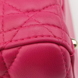 Pre-owned Christian Dior Lady Dior Rose lambskin shoulderbag | stylenewstar