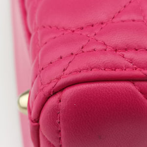 Pre-owned Christian Dior Lady Dior Rose lambskin shoulderbag | stylenewstar