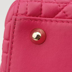 Pre-owned Christian Dior Lady Dior Rose lambskin shoulderbag | stylenewstar