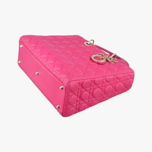 Pre-owned Christian Dior Lady Dior Rose lambskin shoulderbag | stylenewstar