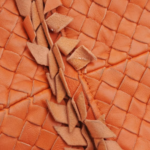 Pre-owned Bottega Veneta Intrecciato Hobo Orange lambskin shoulderbag | stylenewstar