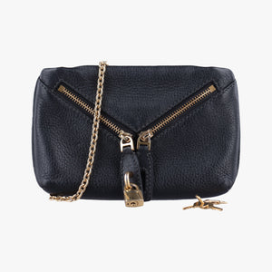 Pre-owned Dolce & Gabbana Bolsa Tiracolo Micol Marrom Black Leather shoulderbag | stylenewstar