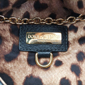 Pre-owned Dolce & Gabbana Bolsa Tiracolo Micol Marrom Black Leather shoulderbag | stylenewstar