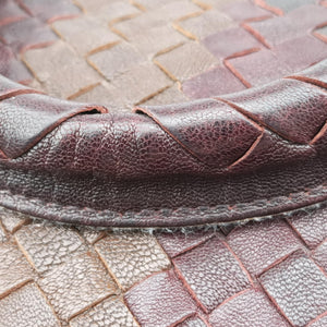 Pre-owned Bottega Veneta Intrecciato Brown×burgundy×red lambskin handbag | stylenewstar