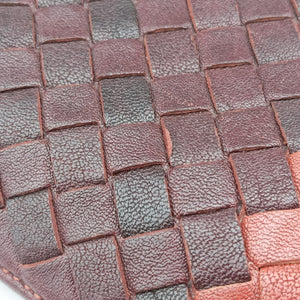 Pre-owned Bottega Veneta Intrecciato Brown×burgundy×red lambskin handbag | stylenewstar