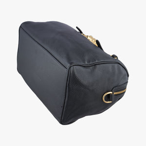 Secondhand VERSACE La Medusa Palazzo bowling Black Leather shoulderbag | stylenewstar