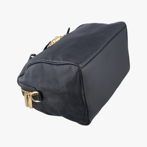 Secondhand VERSACE La Medusa Palazzo bowling Black Leather shoulderbag | stylenewstar