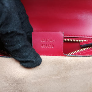 Secondhand Gucci Sylvie Red×navy Leather 421882 shoulderbag | stylenewstar