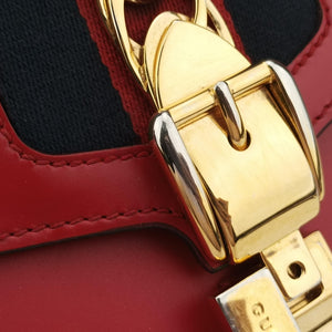 Secondhand Gucci Sylvie Red×navy Leather 421882 shoulderbag | stylenewstar