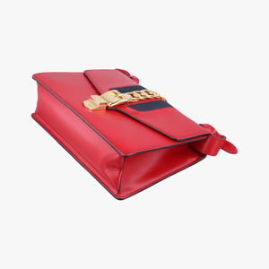 Secondhand Gucci Sylvie Red×navy Leather 421882 shoulderbag | stylenewstar