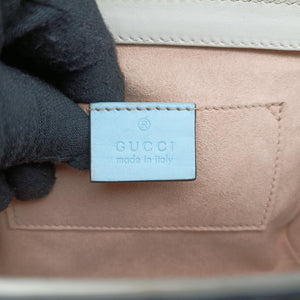 Pre-owned Gucci Padlock Beige x Blue x Multicolor PVC coated canvas 409487 shoulderbag | stylenewstar