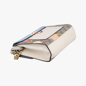 Pre-owned Gucci Padlock Beige x Blue x Multicolor PVC coated canvas 409487 shoulderbag | stylenewstar