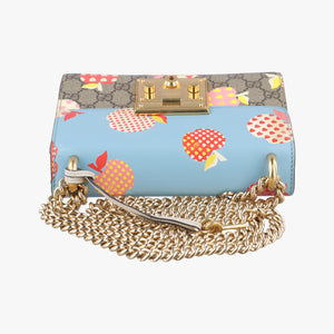 Pre-owned Gucci Padlock Beige x Blue x Multicolor PVC coated canvas 409487 shoulderbag | stylenewstar