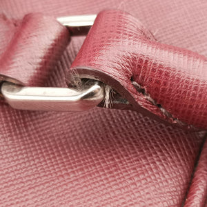 Pre-owned Prada Business Briefcase Burgundy SAFFIANO Leather 2VE011 handbag | stylenewstar